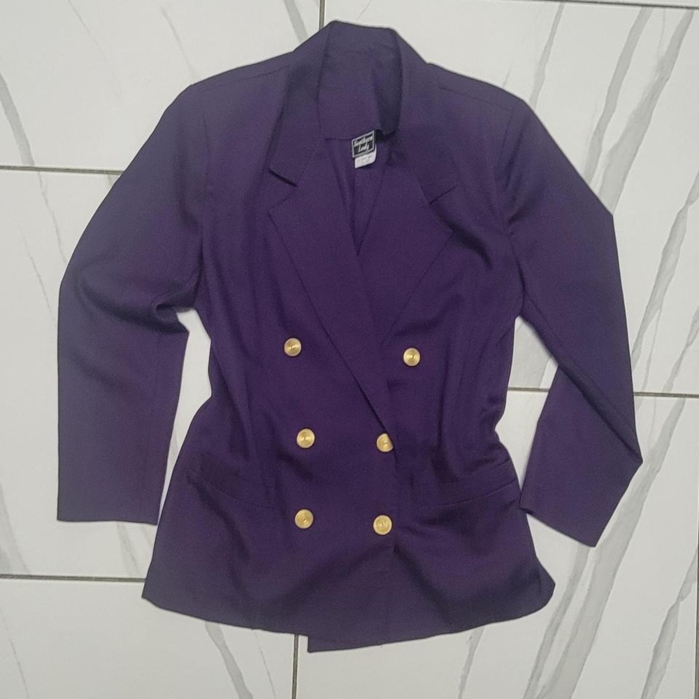 Vintage 90s Purple Blazer Workwear Halloween costume